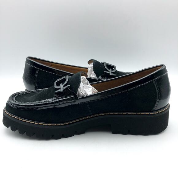 DONALD PLINER Women's Helio Loafer Size 7.5 Black Calf Suede NIB - Picture 5 of 12